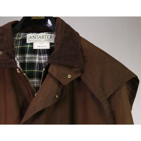 Antartex Country Brown Waxed Cotton Full Length Riding Hunting Coat Jacket M - Picture 4 of 9